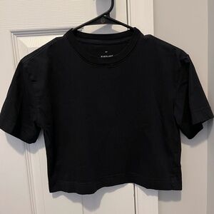 Everlane The Organic Cotton Cropped Tee - Black XX Small XXS - Short-Sleeve